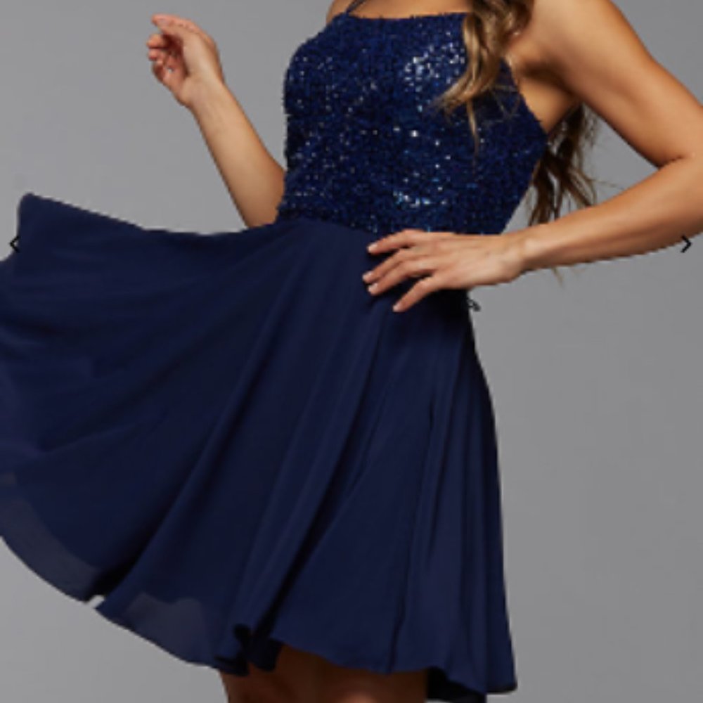 Navy Blue Prom Dress size 8